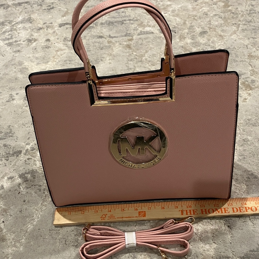 Women's Structured Top-Handle Tote Bag in Dusty Pink